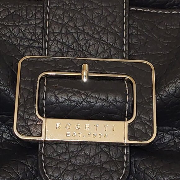Rosetti Black Pebbled Vegan Leather Handbag Purse - Picture 3 of 11